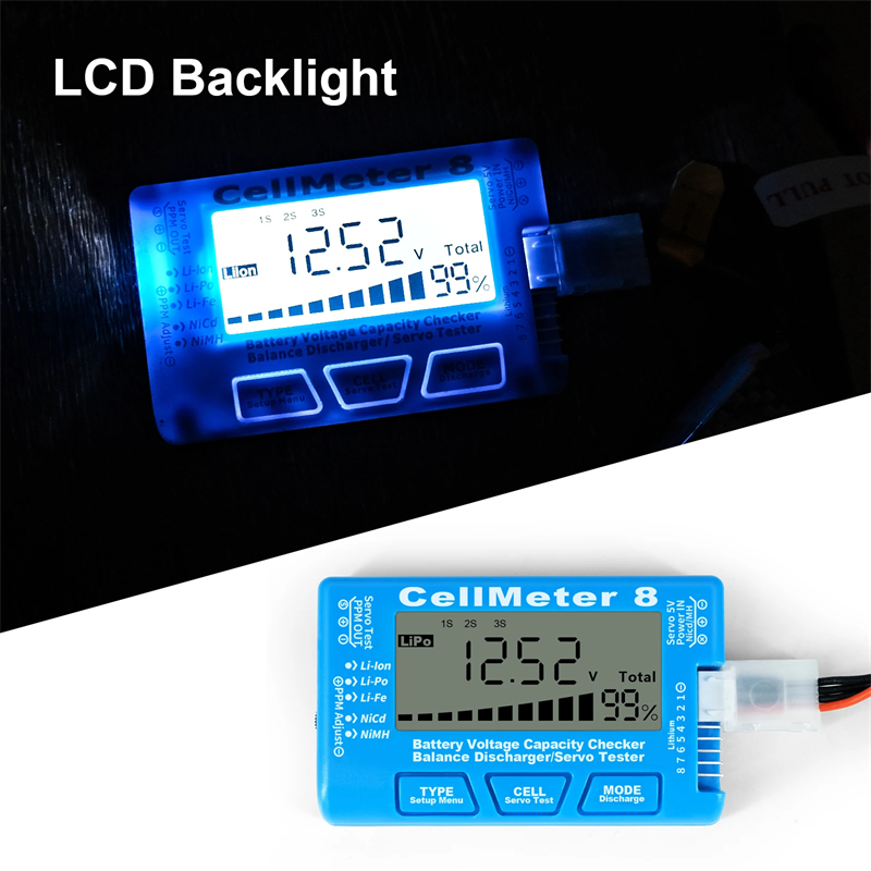 Drone Battery Voltage Checker - CellMeter 8 Digital Battery Capacity Checker