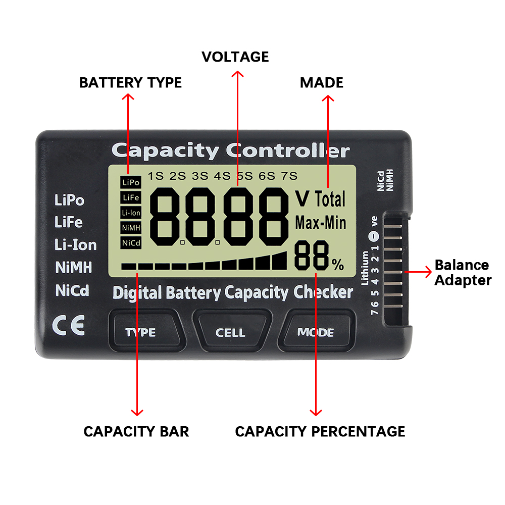 CellMeter 7 Battery Voltage Ca - Drone Battery Voltage Checker review and price