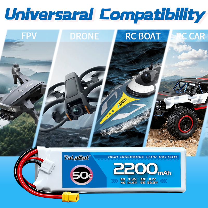 2Pcs NEW TalaBat 7.4V 2200mAh  - Drone Battery Lipo review and price
