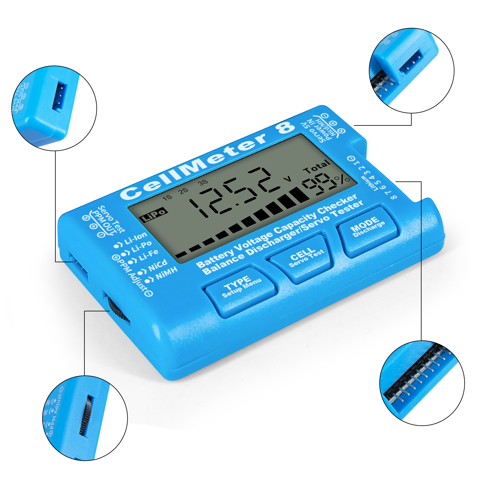 8 in 1 CellMeter 8 Battery Cap - Drone Battery Voltage Checker review and price