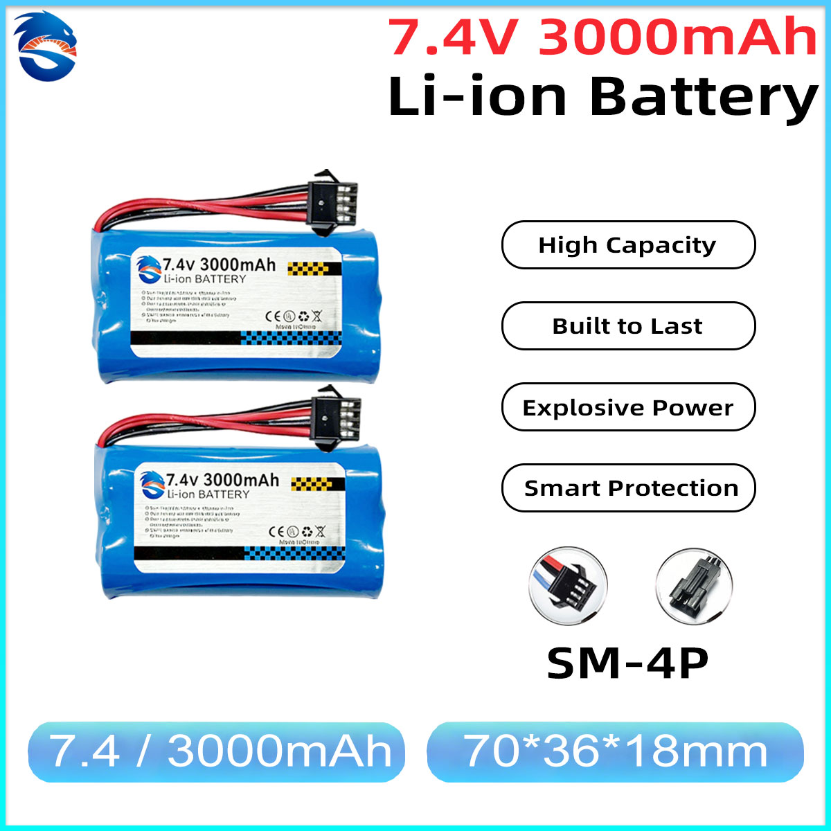 Skymaker 7.4V 3000mAh 2S Li-Io - Drone Battery Li-Ion review and price
